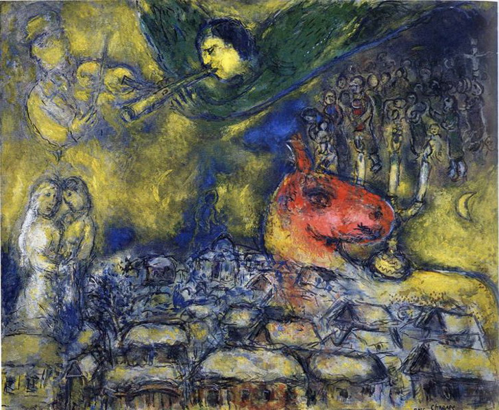 Marc Chagall. Angel over Vitebsk. 1977