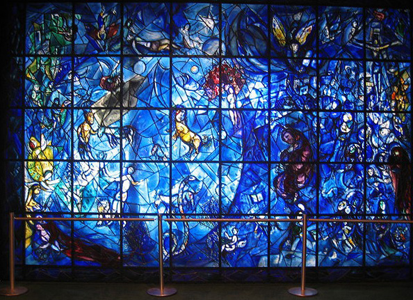 Marc Chagall. Peace Window - stained-glass window - memorial to Dag Hammarskj?ld. 1964