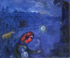 Marc Chagall. Blue Village, 1975