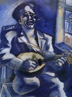 Marc Chagall. Portrait of Brother David with Mandolin, 1914